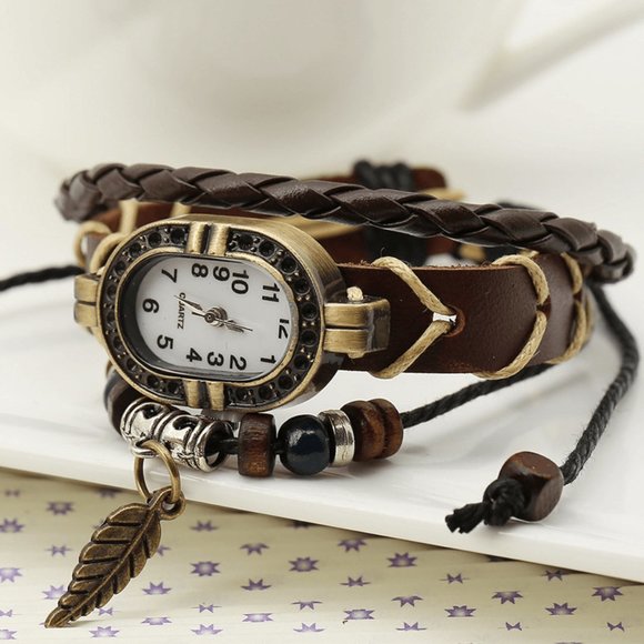 ✨✨BRAND NEW Preppy Leather Watch Women's Fashion Accessory - Picture 3 of 6